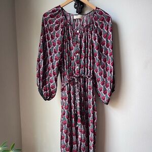 Natalie Martin midi dress with button front; Size Small; rayon; EUC